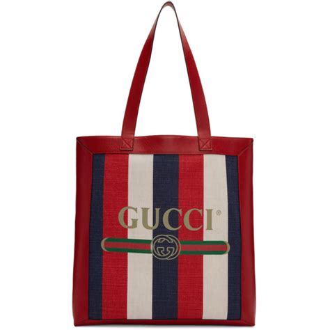 gucci red tricolor striped tote|gucci 手提袋.